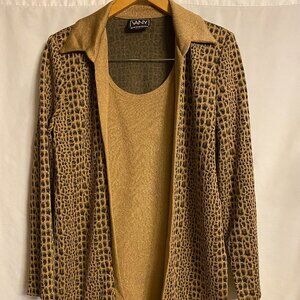 VANY Leopard Print Shirt Jacket Size 14